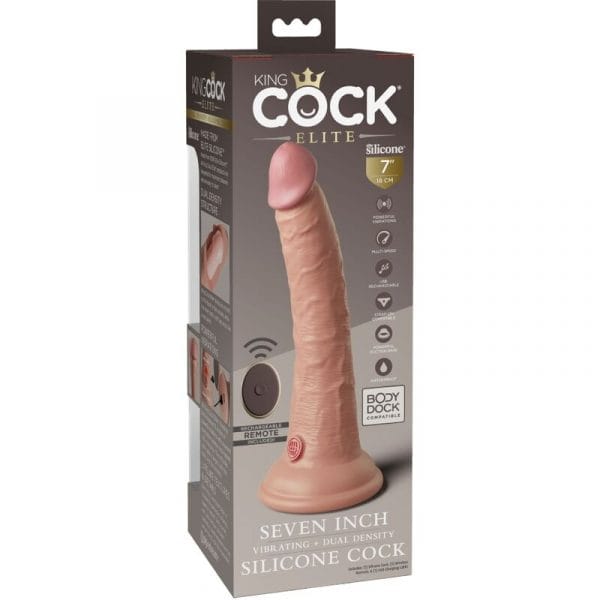 img_156182_355031c1fde2a49c16e86cbf5b3aabbf_1.jpg KING COCK - ÉLITE DILDO REALÍSTICO VIBRADOR SILICONA CONTROL REMOTO 17.8 CM
