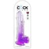 KING COCK - CLEAR DILDO CON TESTÍCULOS 20.3 CM MORADO