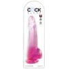 KING COCK - CLEAR DILDO CON TESTÍCULOS 19 CM ROSA