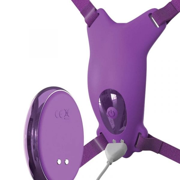 FANTASY FOR HER - BUTTERFLY HARNESS, VIBRATING RECHARGEABLE  REMOTE CONTROL PURPLE