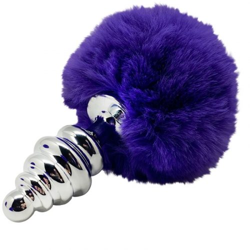 img_159137_8b9e775bcfd088295d5c25b7eee93411_1.jpg ALIVE - ANAL PLEASURE PLUG ESPIRAL METAL POMPON VIOLETA OSCURO TALLA M