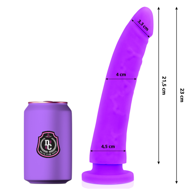 img_164332_244f89a5bae229ad00254c6a19c06945_1.png DELTA CLUB - DILDO REALISTA LILA SILICONA MEDICA 23 CM -O- 4.5 CM