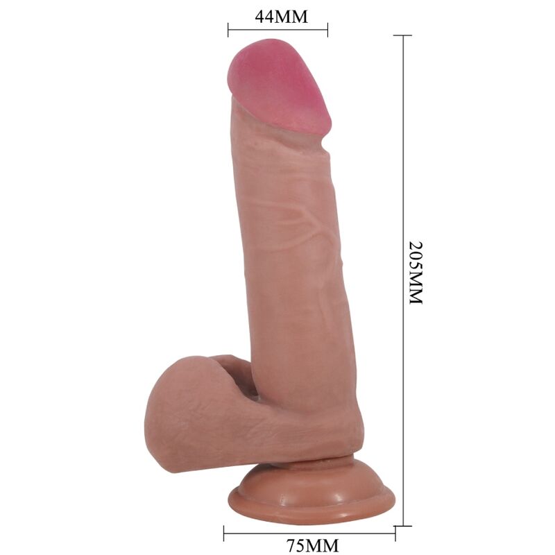 img_165190_ae01b74e4d4fd73989d67ca5ba18edaf_1.jpg PRETTY LOVE - SLIDING SKIN SERIES REALISTIC DILDO WITH SLIDING SKIN SUCTION CUP BROWN 20.5 CM