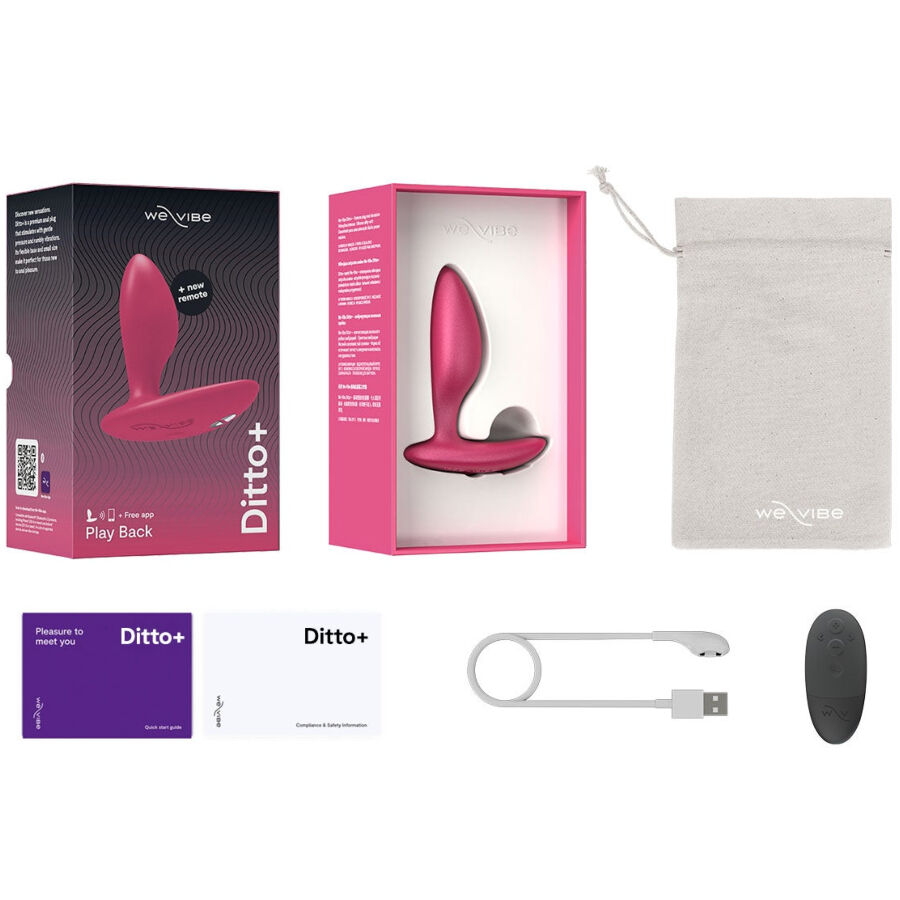 WE-VIBE - DITTO+ PLUG ANAL VIBRADOR ROSA