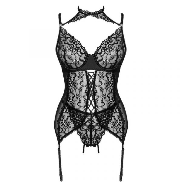 LIVCO CORSETTI FASHION - GIELLANDRA FOR THE SENSES COLLECTION CORSET + PANTY NEGRO