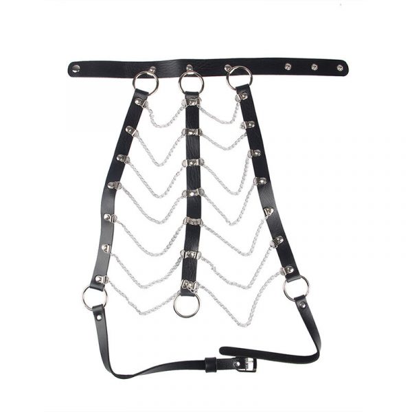img_175112_f012ce9d954e24cfec48d875e2b5e2b1_1.jpg SUBBLIME - ARNÉS DE PECHO CADENAS CUERO NEGRO TALLA ÚNICA