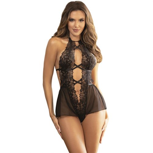 img_175547_4e30b27f62fecb028495aa8ad2316eb9_1.jpg SUBBLIME - TEDDY CUELLO HALTER ESPALDA DESCUBIERTA ENCAJE NEGRO S/M