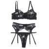 img_175732_07a9871a074a79168cca0c882543bb33_1.jpg SUBBLIME - SET DE 3 PIEZAS SUJETADOR + TANGA + LIGA ESTAMPADO FLORAL NEGRO S/M