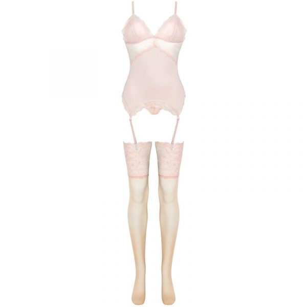 LIVCO CORSETTI FASHION - PERSINNE PEACH SET CORSET + PANTY + MEDIAS