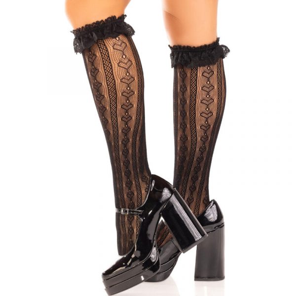 img_181001_8789325489a5780987bcca4c2b5ab145_1.jpg LEG AVENUE - MEDIAS HASTA LA RODILLA CON VOLANTES NEGRO
