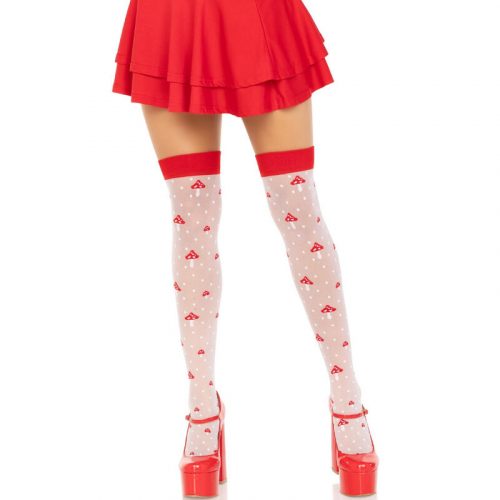 img_181009_1f39401294f3699d58a2282766aca1cf_1.jpg LEG AVENUE - CALCETINES ALTOS CHAMPIÑONES ROJO/BLANCO