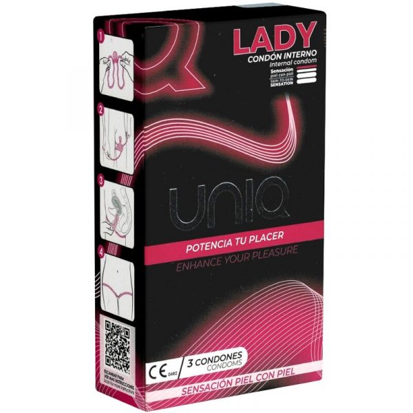 img_182632_c35423310958bbf3e84d5e18455bbbe2_1.jpg UNIQ - LADY CONDOM PRESERVATIVOS FEMENINOS CON LIGUERO SIN LATEX 3 UNIDADES