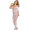 img_184745_3f6d6d1f4ab4cc25e06ce77264373184_1.jpg SUBBLIME - 951818 BODYSTOCKING CROTCHLESS DE REJILLA CON PATRÓN DE ROSAS BLANCA TALLA ÚNICA