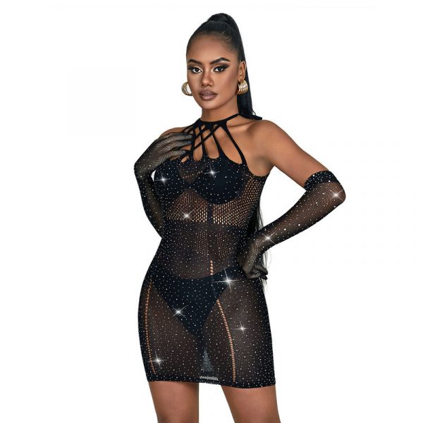 img_185086_ad446fad46c99b5bb6782bffa1163473_1.jpg SUBBLIME - 952235 VESTIDO DE REJILLA CON BRILLANTES NEGRO TALLA ÚNICA