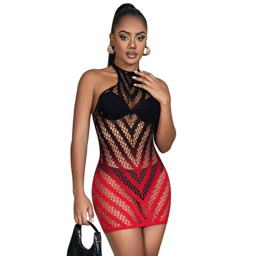 img_185088_d10352e65490d2c7e78d47e67e3d3cfc_1.jpg SUBBLIME - 952242 VESTIDO DE REJILLA ELÁSTICO DEGRADADO ROJO Y NEGRO TALLA ÚNICA