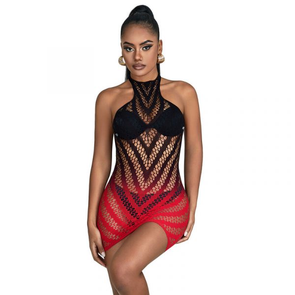 img_185089_c4c5ed6b28d62ff073d025646cd78397_1.jpg SUBBLIME - 952242 VESTIDO DE REJILLA ELÁSTICO DEGRADADO ROJO Y NEGRO TALLA ÚNICA