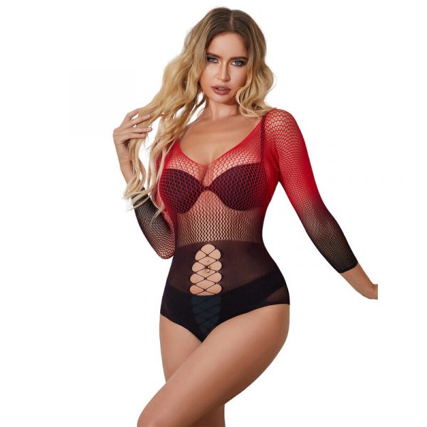 img_185100_e1c77c3848999db8c69245d8a51db0a5_1.jpg SUBBLIME - 952259 VESTIDO DE REJILLA ELÁSTICO MANGA LARGA DEGRADADO ROJO Y NEGRO TALLA ÚNICA