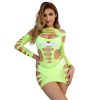 img_185143_2ea03a81ef32ced46b0be20ded7bc5b3_1.jpg SUBBLIME - 952280 VESTIDO DE REJILLA ELÁSTICO MANGA LARGA VERDE TALLA ÚNICA
