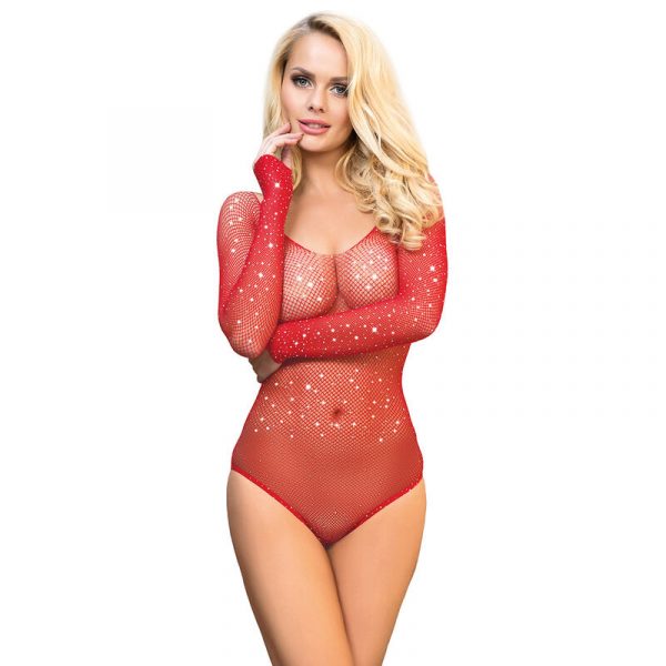 img_185155_46deab439b2d4fc5f458e8c1fb1ca9c3_1.jpg SUBBLIME - 952303 BODY DE REJILLA BRILLANTE CON HOMBROS DESCUBIERTOS MANGA LARGA ROJO TALLA ÚNICA