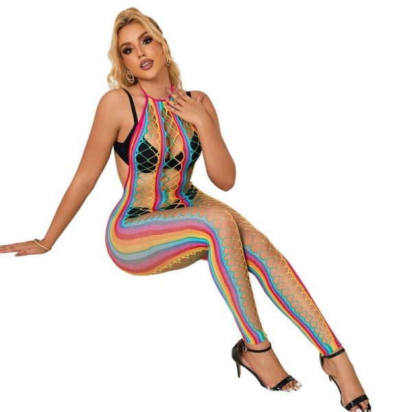 img_185207_a4707f1fb83b97b9d61723b1ace1df26_1.jpg SUBBLIME - 952358 BODYSTOCKING DE REJILLA CUELLO HALTER ARCOIRIS XS/M