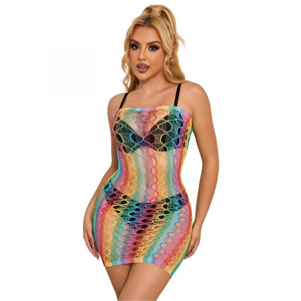 img_185218_168c42900d9efe410b26d10abf6cf729_1.jpg SUBBLIME - 952365 VESTIDO DE REJILLA HOMBROS DESCUBIERTOS ARCOIRIS TALLA ÚNICA