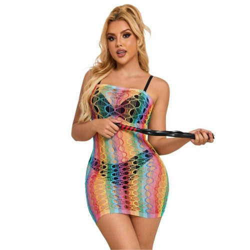img_185220_0377946cb4b553ca972fe43d1ab2f68e_1.jpg SUBBLIME - 952365 VESTIDO DE REJILLA HOMBROS DESCUBIERTOS ARCOIRIS TALLA ÚNICA