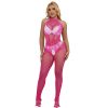 img_185246_5943f041d978d7dea868272e4c6dac27_1.jpg SUBBLIME - 952389 BODYSTOCKING CROTCHLESS DE REJILLA Y ENCAJE CON CUELLO ALTO ROSA TALLA ÚNICA