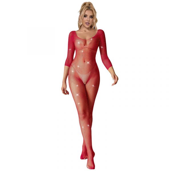 img_185265_6d3b08b187dd293474ccbe8350665cd7_1.jpg SUBBLIME - 952419 BODYSTOCKING DE REJILLA CON DIAMANTES MANGA LARGA ROJO XS/M