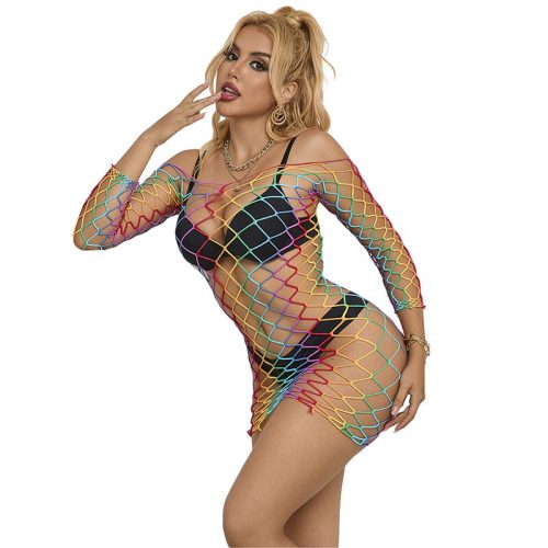 img_185276_5a6cfd4ac3a07a81c485b2b0745dfa3a_1.jpg SUBBLIME - 952426 VESTIDO DE REJILLA MANGA LARGA ARCOIRIS TALLA ÚNICA