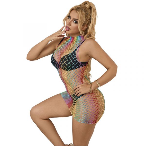 img_185288_56aef5b998f8b301835b623779c4c8ef_1.jpg SUBBLIME - 952433 VESTIDO DE REJILLA SIN MANGAS CON CUELLO ALTO ARCOIRIS TALLA ÚNICA