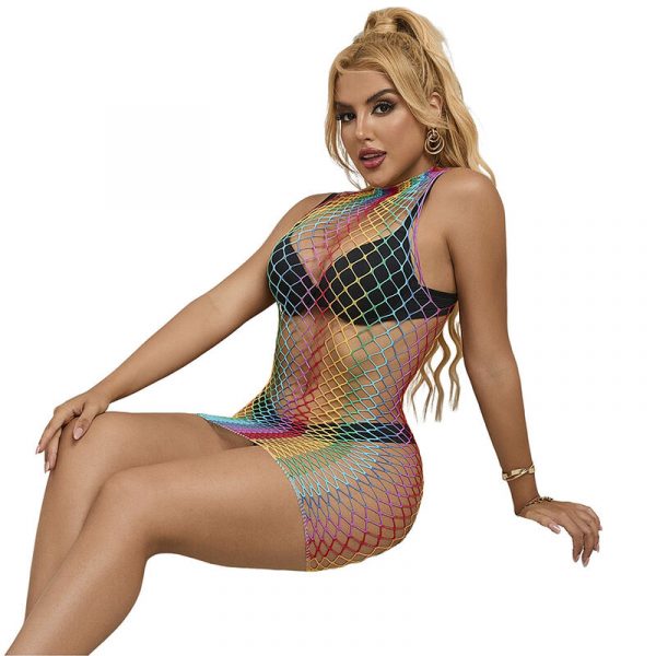 img_185289_12d0b1bc5d21e4132f5f412ec4ca7992_1.jpg SUBBLIME - 952433 VESTIDO DE REJILLA SIN MANGAS CON CUELLO ALTO ARCOIRIS TALLA ÚNICA