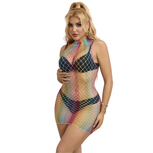 img_185291_80cf6c7ef54d29de0641d2a72db4f7cc_1.jpg SUBBLIME - 952433 VESTIDO DE REJILLA SIN MANGAS CON CUELLO ALTO ARCOIRIS TALLA ÚNICA
