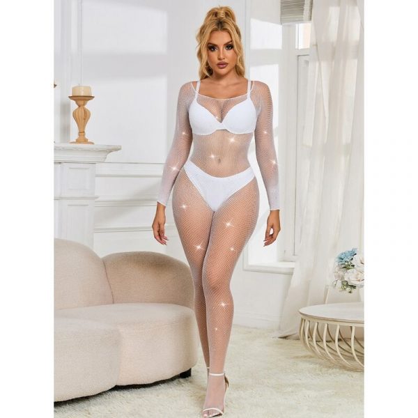 img_185332_d6bce1228a1cd29bc819c1a998a6b218_1.jpg SUBBLIME - 952396 BODYSTOCKING DE REJILLA CON DIAMANTES MANGA LARGA BLANCO TALLA ÚNICA