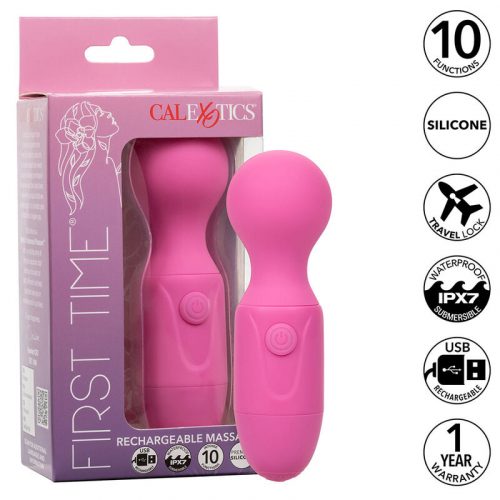 img_185573_56330caa8b70f23d8a875aaaa203d90b_1.jpg CALEXOTICS - FIRST TIME MASAJEADOR RECARGABLE 10 VIBRACIONES ROSA