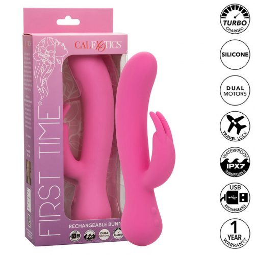 CALEXOTICS - FIRST TIME VIBRADOR RABBIT RECARGABLE ROSA