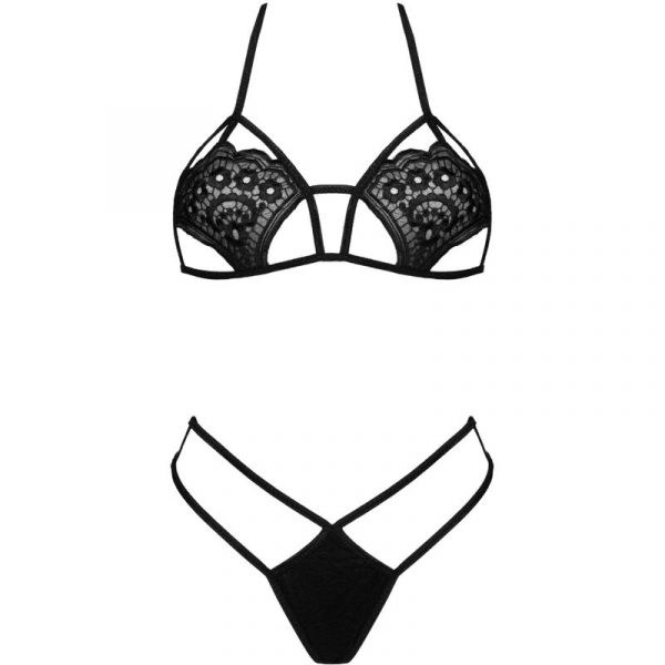 LIVCO CORSETTI FASHION - JIMENA LC 20216 BRA + THONG BLACK ONE SIZE