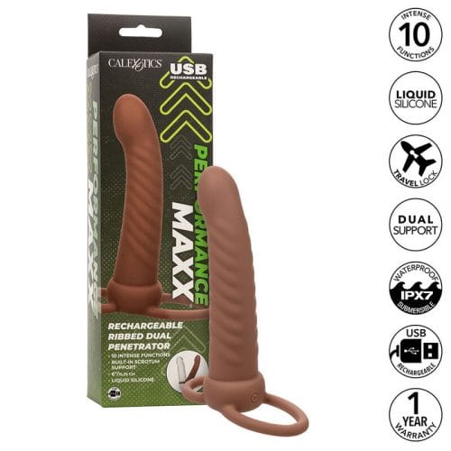img_186097_83e79e36db590422d71b3b3574e67096_1.jpg CALEXOTICS - MAXX DOBLE PENETRADOR ACANALADO 10 VIBRACIONES MULATO