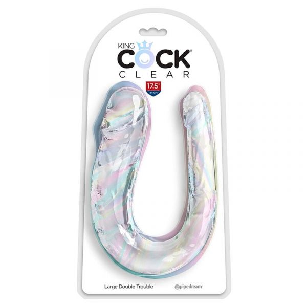 img_186472_72129264004de8015eb253e367cb3d27_1.jpg KING COCK - DOUBLE TROUBLE DILDO DOBLE 44 CM TRANSPARENTE