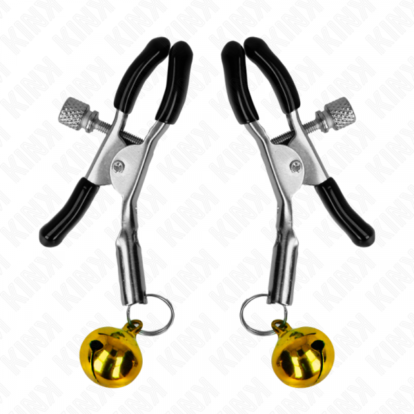 img_186565_a3d037f7d5efdc01785845d692eb948c_1.png KINK - PINZAS PARA PEZONES CON CAMPANILLA DORADA 6 CM