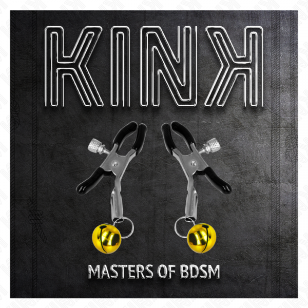 img_186568_215ad53b24b8fb8a69faaa4f37234757_1.png KINK - PINZAS PARA PEZONES CON CAMPANILLA DORADA 6 CM