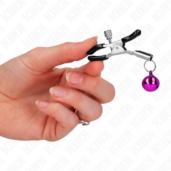 img_186574_e444494094f1d14eb2a42523c258561f_1.png KINK - PINZAS PARA PEZONES CON CAMPANILLA VIOLETA 6 CM