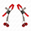 KINK - PINZAS PARA PEZONES ROJAS CON DOBLE CAMPANILLA ROJO 6 CM
