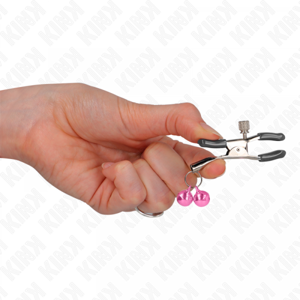 img_186587_b7dd2d80ee4be919858088ea317e2e66_1.png KINK - PINZAS PARA PEZONES CON DOBLE CAMPANILLA ROSA 6 CM