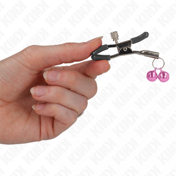 img_186589_86e85c77ceddae8843c5fd65a92dbb6a_1.png KINK - PINZAS PARA PEZONES CON DOBLE CAMPANILLA ROSA 6 CM