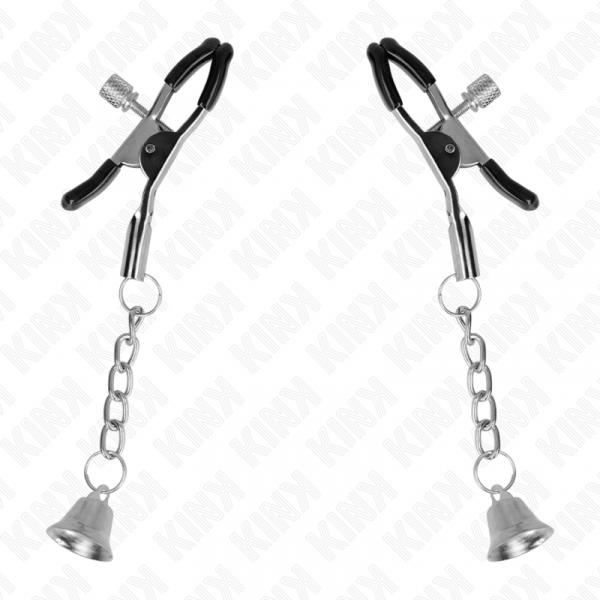 img_186595_0a14e8699ea5bc6cded036856e461411_1.png KINK - PINZAS PARA PEZONES CON COLGANTE DE CAMPANA PLATEADO 6 CM