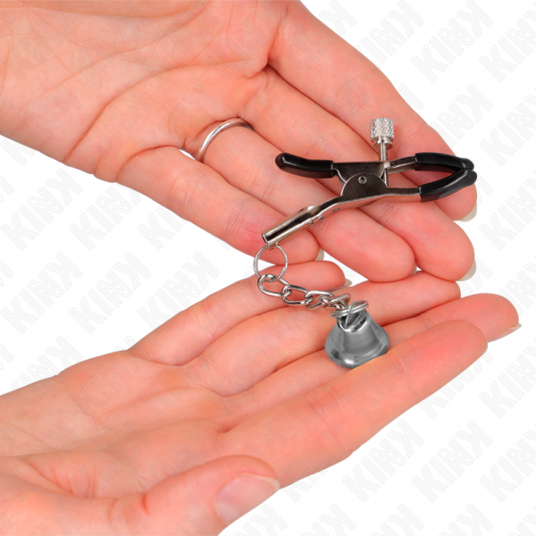 img_186598_734d74eb89d2e85e62d515cc08061ab7_1.png KINK - PINZAS PARA PEZONES CON COLGANTE DE CAMPANA PLATEADO 6 CM