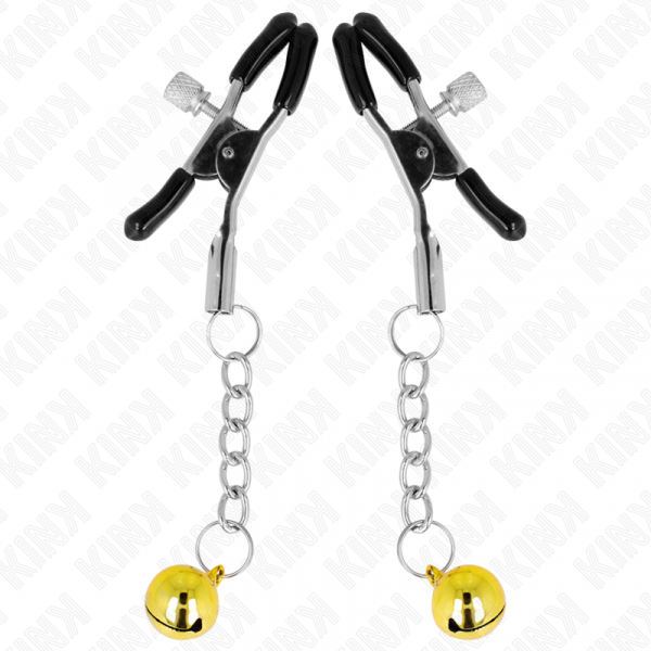 img_186605_461db26654aa56bdbf2d59e8e3baf5d3_1.png KINK - PINZAS PARA PEZONES CON COLGANTE DE CASCABEL DORADO 6 CM