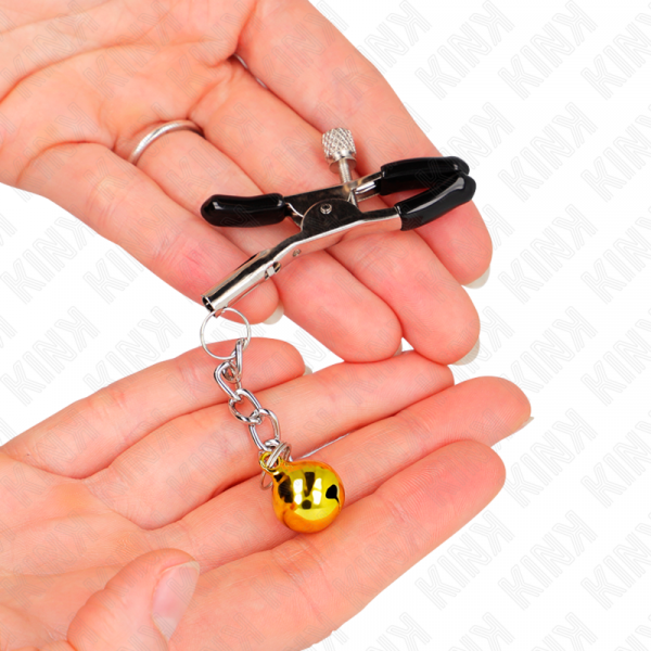 img_186608_d0ebb924e9998915e05ec4b9bbd10c71_1.png KINK - PINZAS PARA PEZONES CON COLGANTE DE CASCABEL DORADO 6 CM