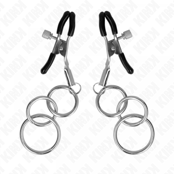 img_186620_6cd46eccce8a8a84bdd9eefd480cdaaf_1.png KINK - PINZAS PARA PEZONES CON 3 AROS 6 CM