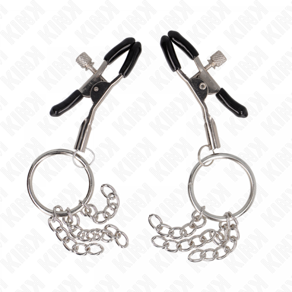 img_186625_efb1f3606eb73545bdb0f5bf74ccc5f2_1.png KINK - PINZAS PARA PEZONES CON ARO Y PEQUEÑAS CADENAS PLATEADO 6 CM